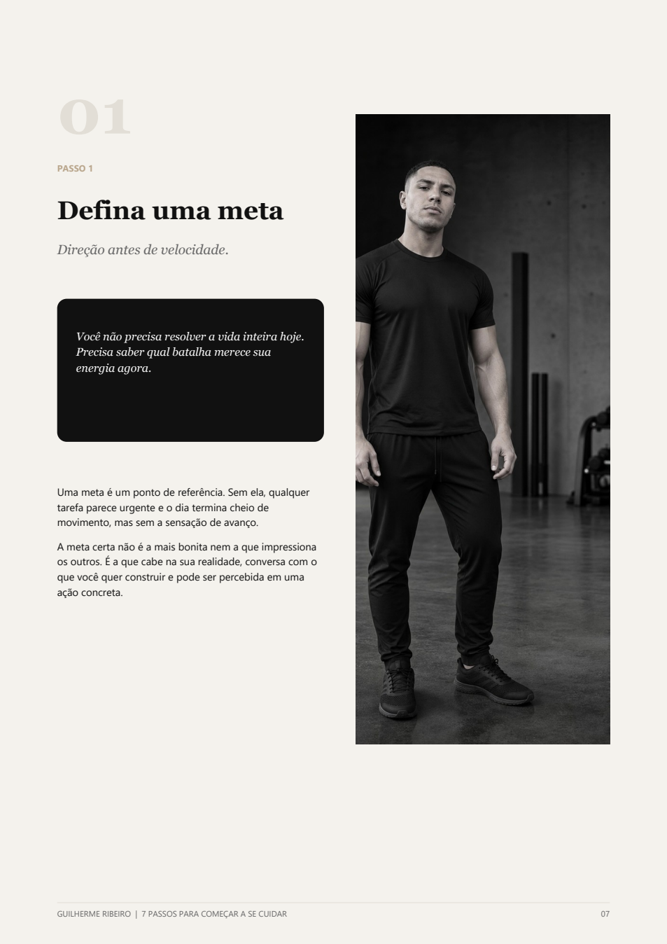 Página 7 do e-book: primeiro passo, defina uma meta